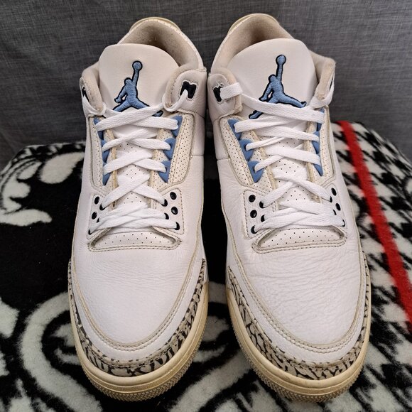 Nike Air Jordan 3 Retro UNC CT8532-104 Mens Sz 9.5 White Blue Og III - Picture 3 of 14